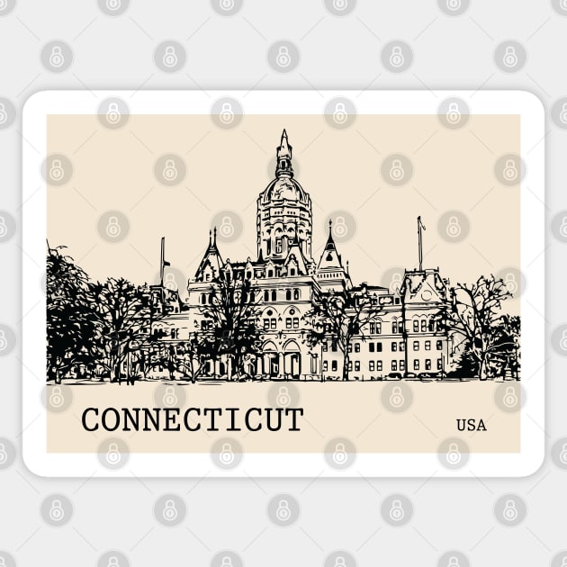 Connecticut State USA Sticker by Lakeric